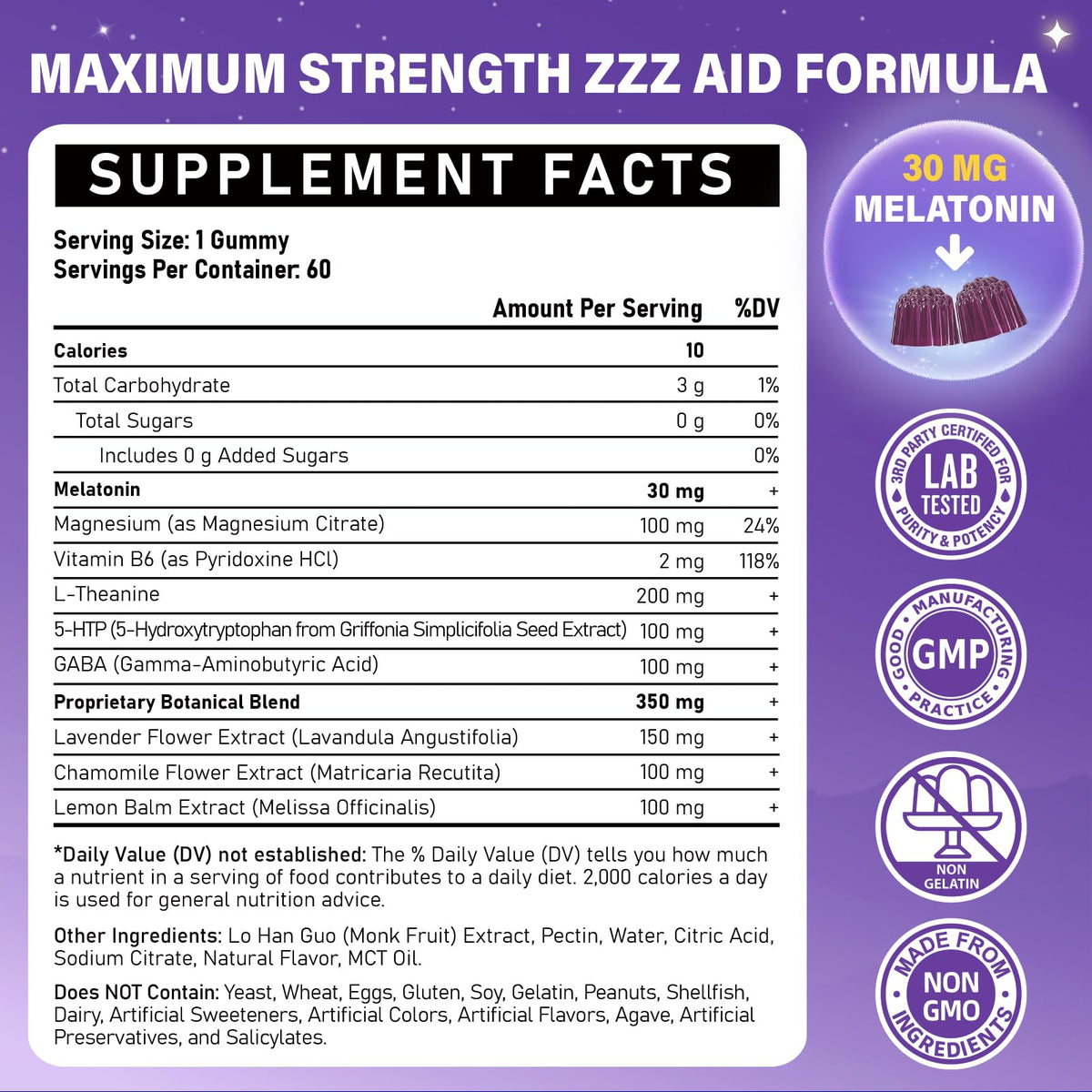 Veyttisy Gummies de Mélatonine 30 mg en pot