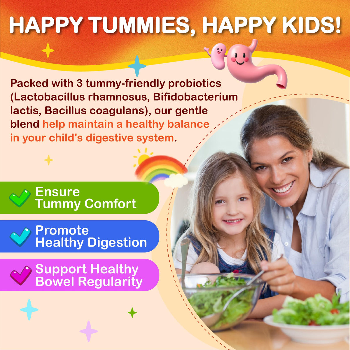 Veyttisy gummies multivitamines, mise en scène avec des enfants souriants