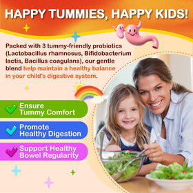 Veyttisy gummies multivitamines, mise en scène avec des enfants souriants