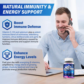 Veyttisy gummies multivitamines pour hommes, détail des ingrédients sur l'emballage