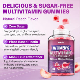 Veyttisy Gummy Multivitamines Methylées pour Femmes, gummies sur une table
