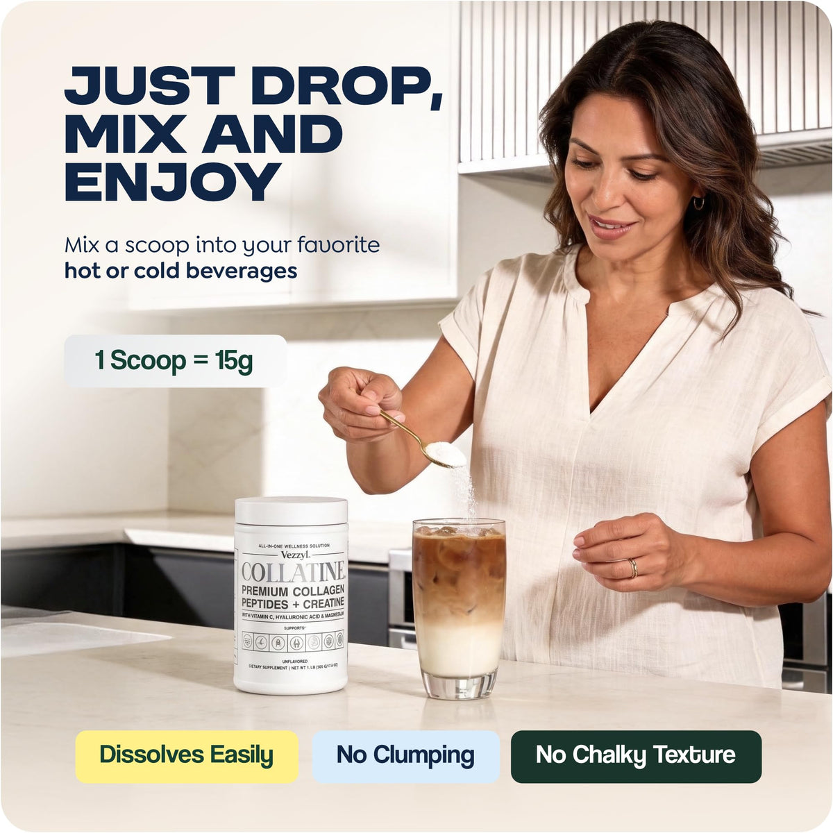 Vezzyl Collatine 250 g en utilisation dans un smoothie