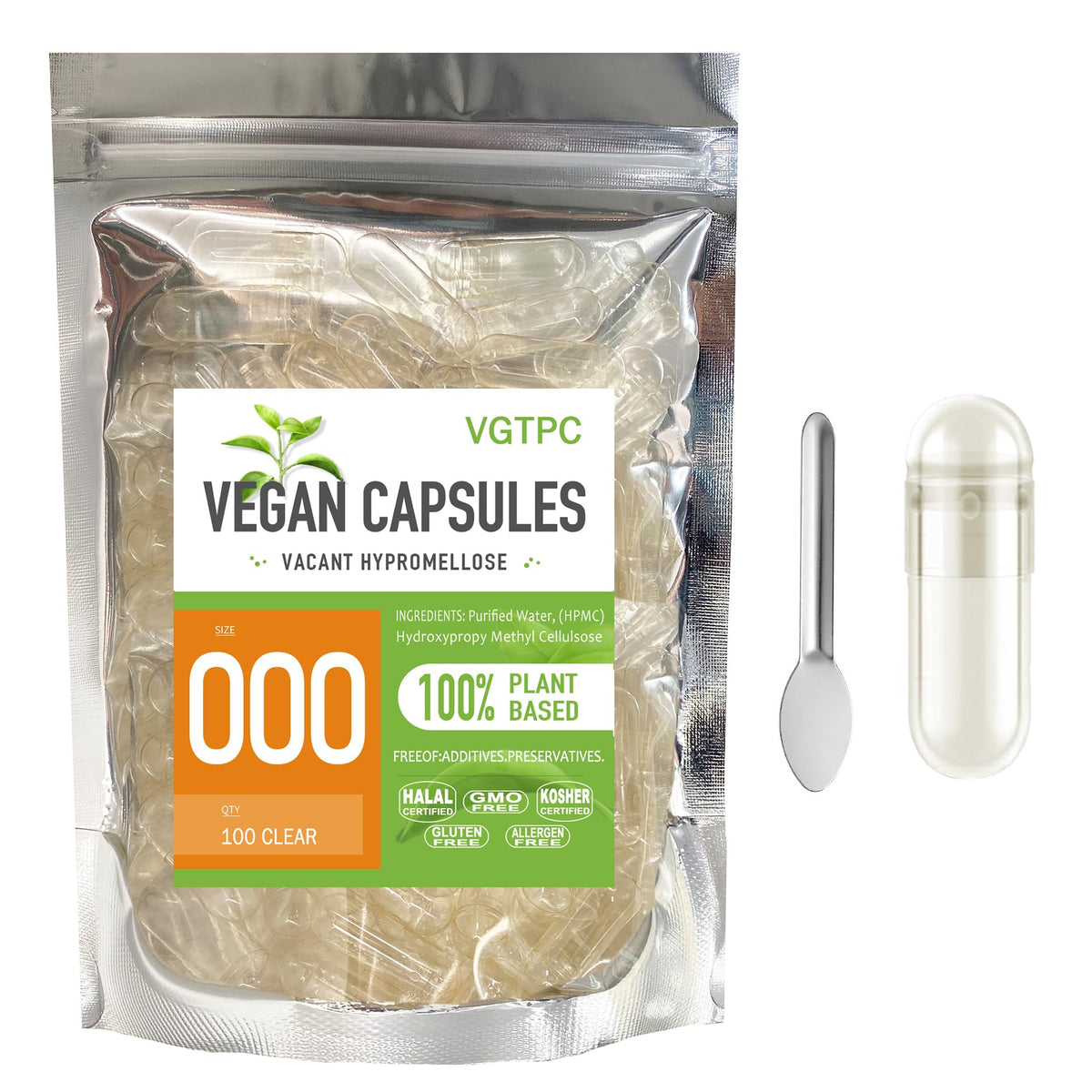 VGTPC Capsules Végétariennes 000 vides, vue avant