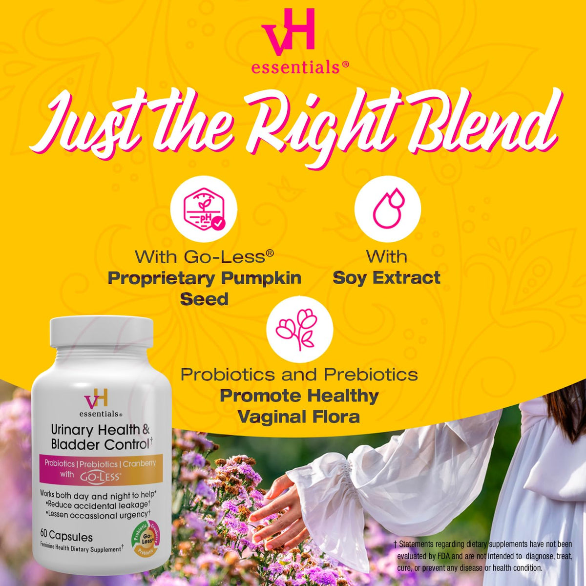 vH essentials Complément Alimentaire Urinaire 60 Capsules avec fruits et légumes