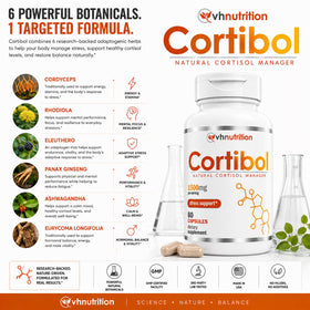 VH Nutrition CORTIBOL 60 capsules avec ingrédients naturels