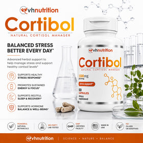 VH Nutrition CORTIBOL 60 capsules vue latérale