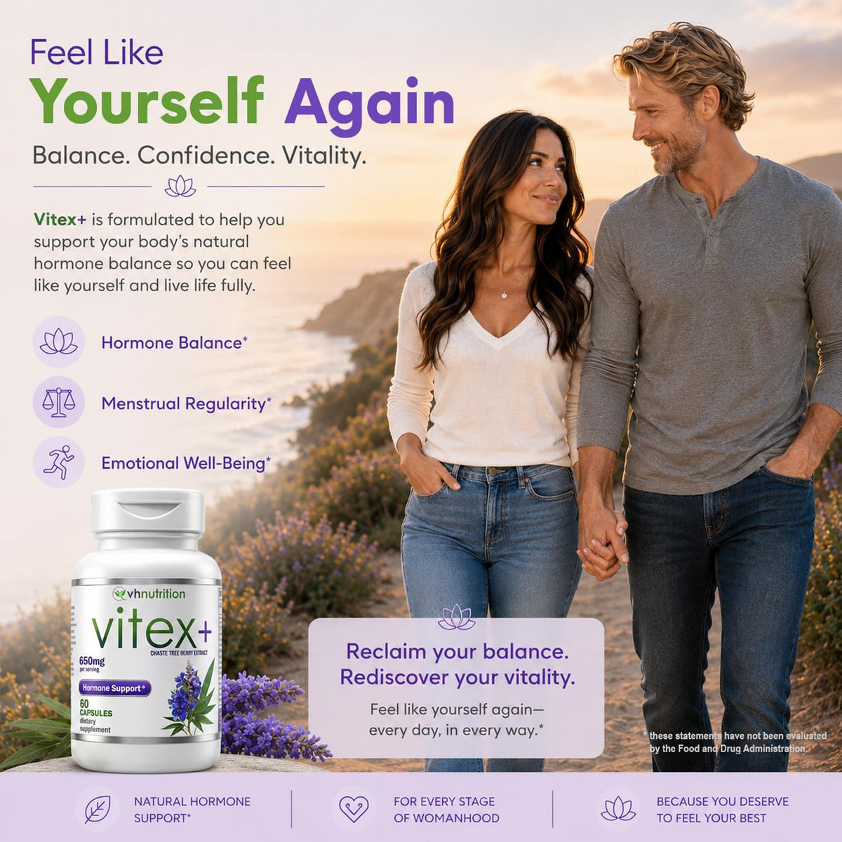 VH Nutrition VITEX+ 650mg capsules dans une main