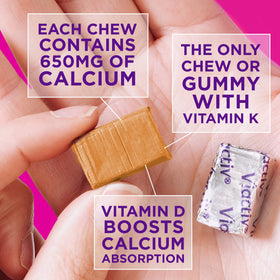 Viactiv Bonbons Calcium + Vitamine D 650 mg Chocolat au Lait, vue de côté