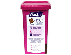 Viactiv chews au chocolat au lait avec emballage