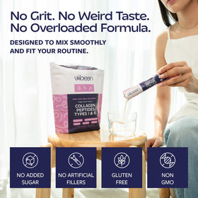 VIBEEN Poudre de Collagène Hydrolysé mélangée dans un smoothie