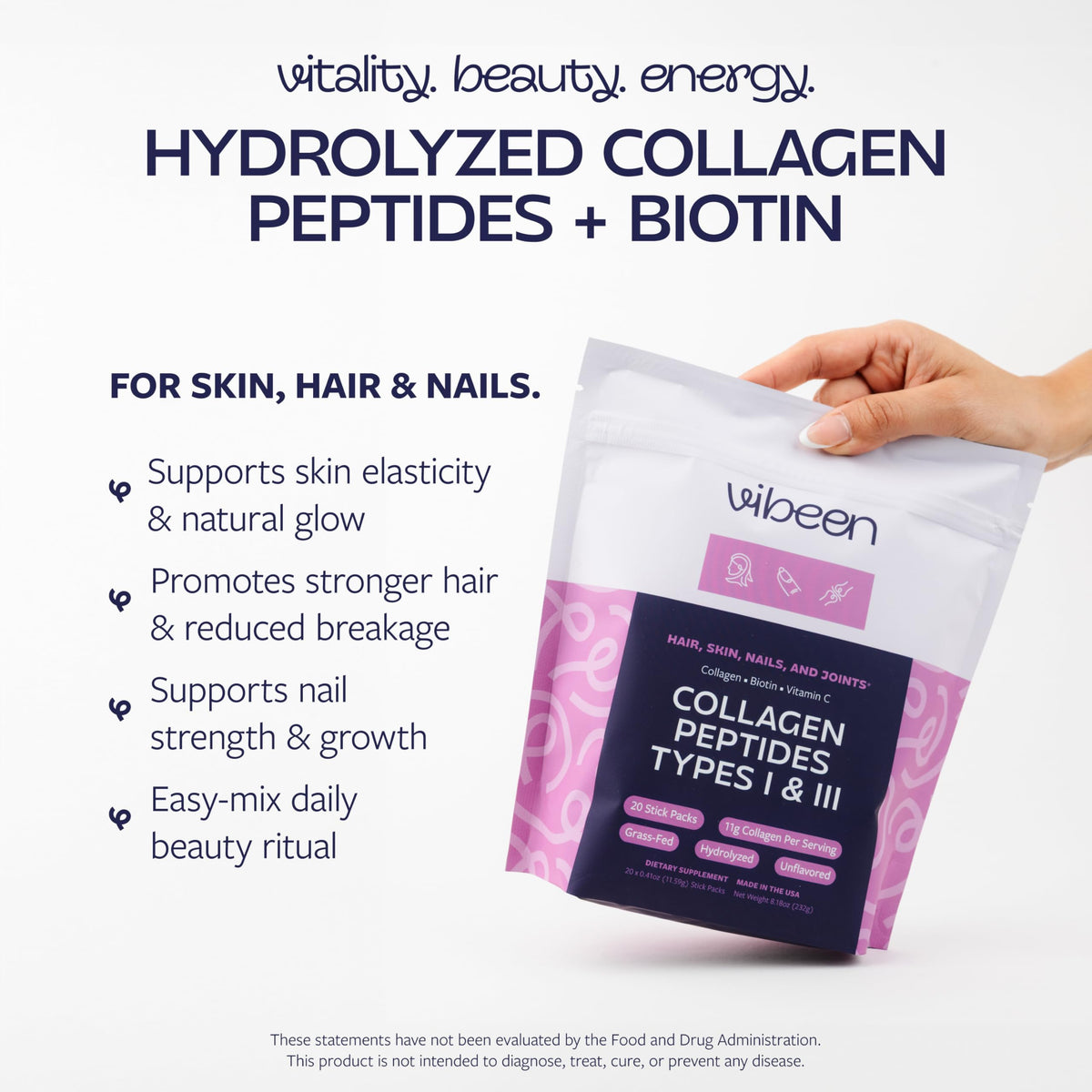 VIBEEN Poudre de Collagène Hydrolysé sachet arrière