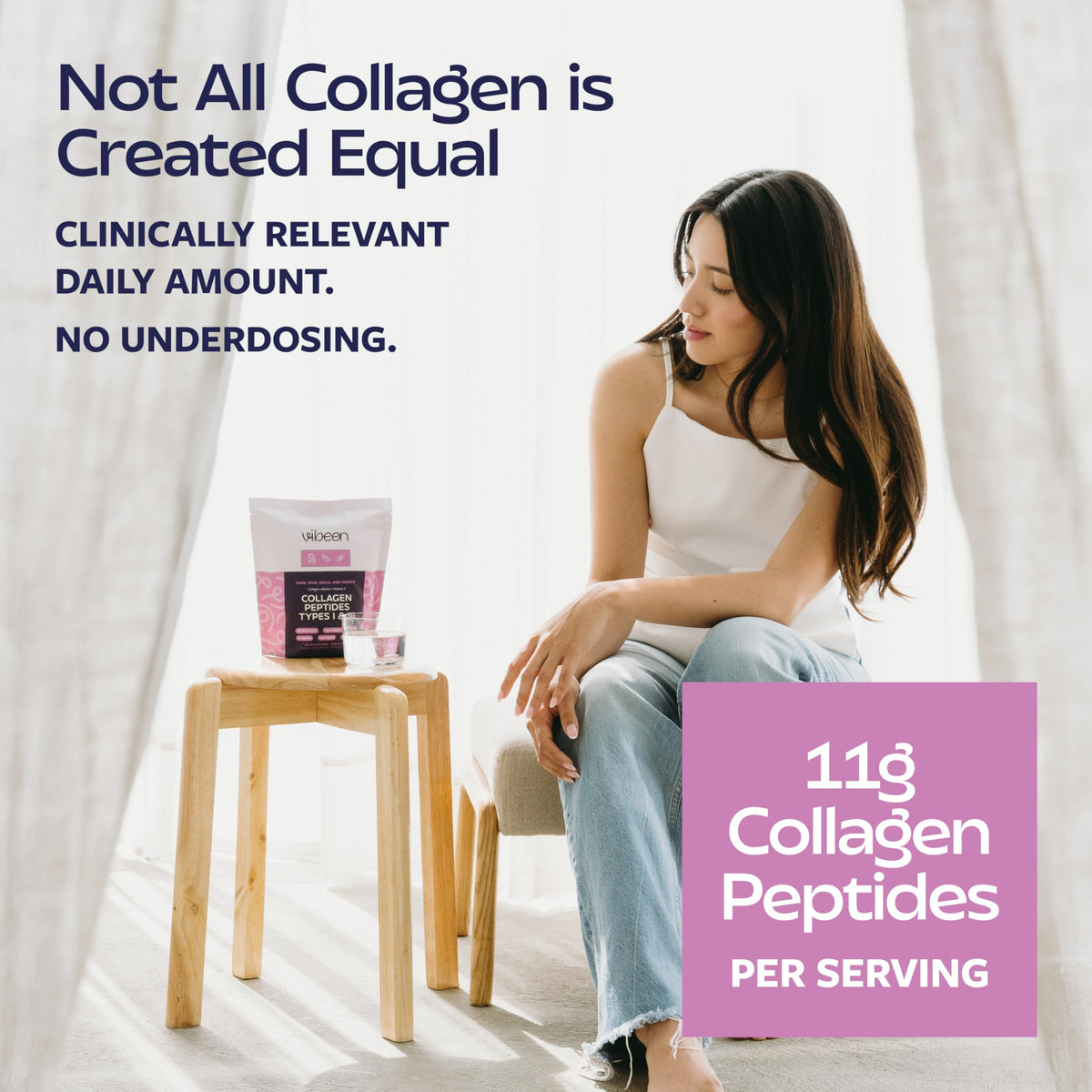 VIBEEN Poudre de Collagène Hydrolysé sachets ouverts