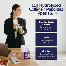 VIBEEN Poudre de Collagène Hydrolysé sur une table de cuisine