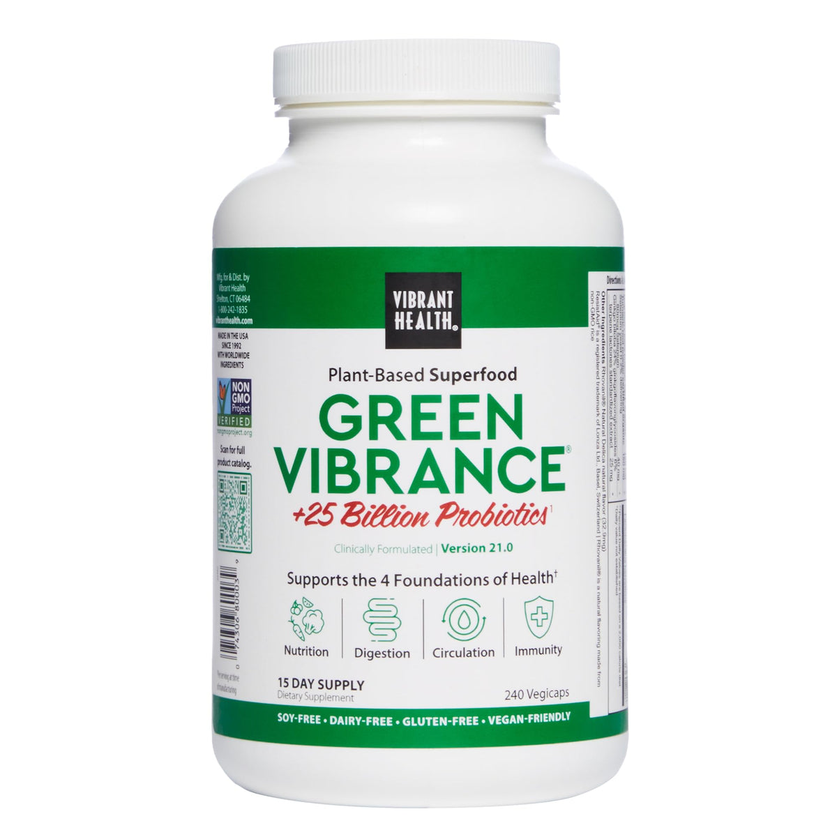 Vibrant Health Green Vibrance comprimés 240 g vue de face
