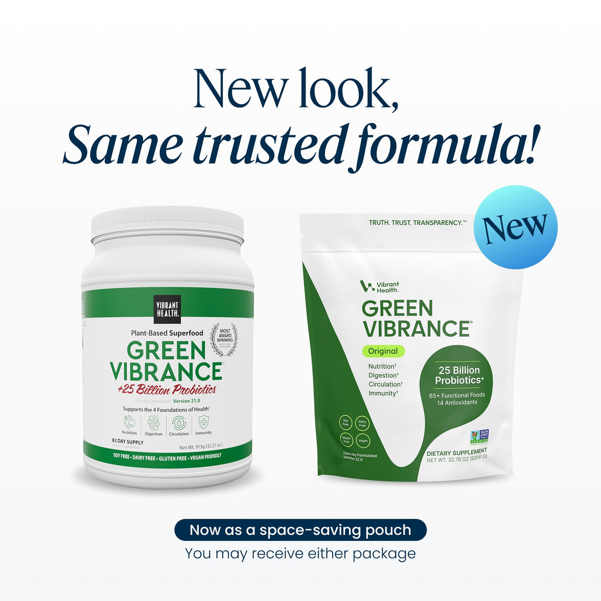 Vibrant Health Green Vibrance Poudre Superaliment 1048g avec cuillère