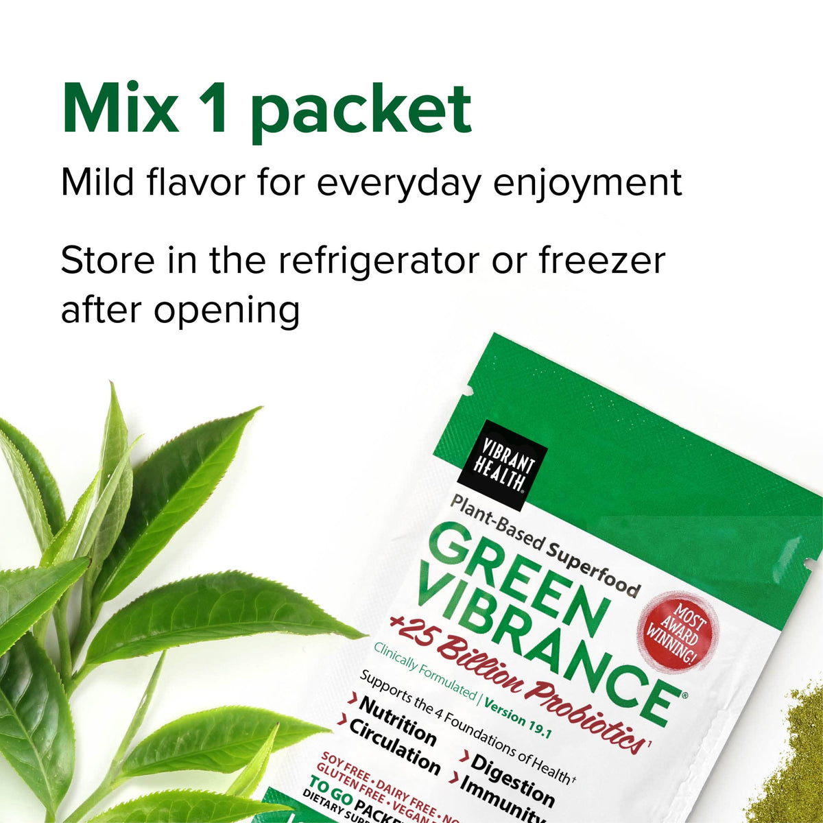 Vibrant Health Green Vibrance Poudre Superaliment en smoothie