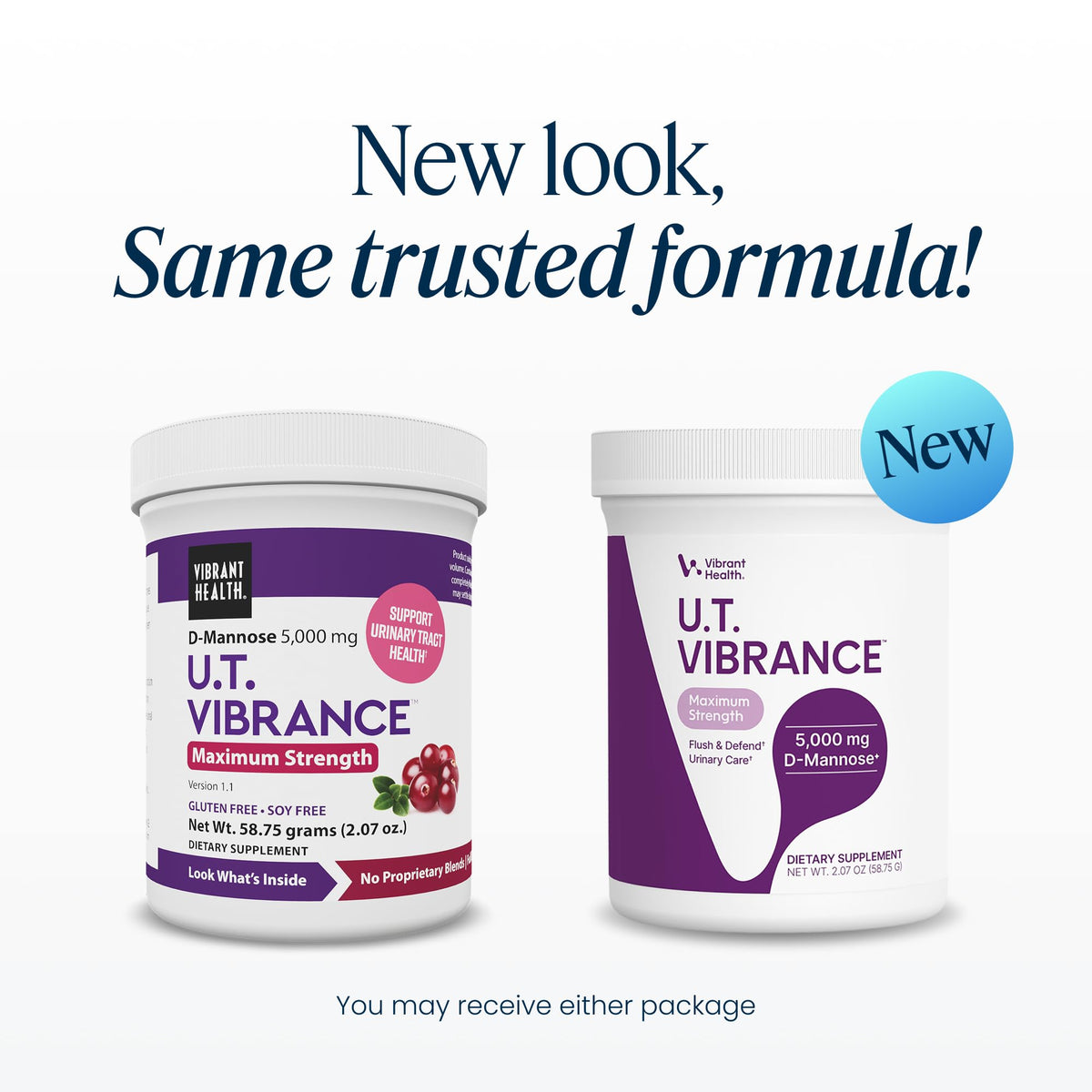 Vibrant Health U.T. Vibrance Poudre 5000mg étiquette détaillée