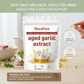 Vibro Band Aged Garlic ouvert montrant les gélules