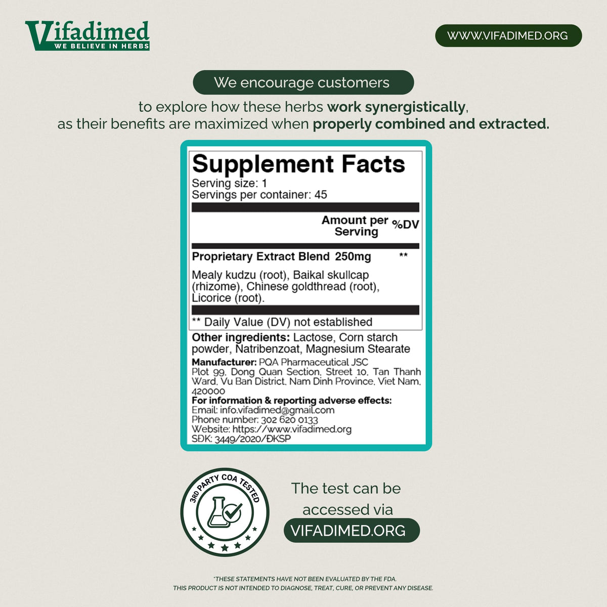 VIFADIMED Colon 45 capsules sur fond blanc