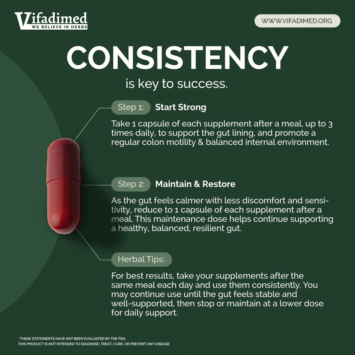 VIFADIMED Colon capsules avec verre d'eau