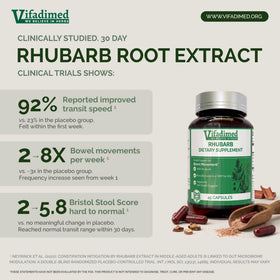 VIFADIMED Rhubarbe capsules sur fond blanc
