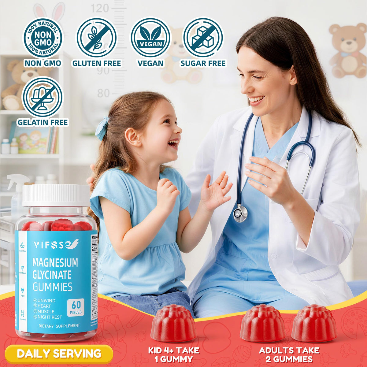 VIFSSG Bonbons au Magnésium Glycinate 400mg, présentation des bonbons