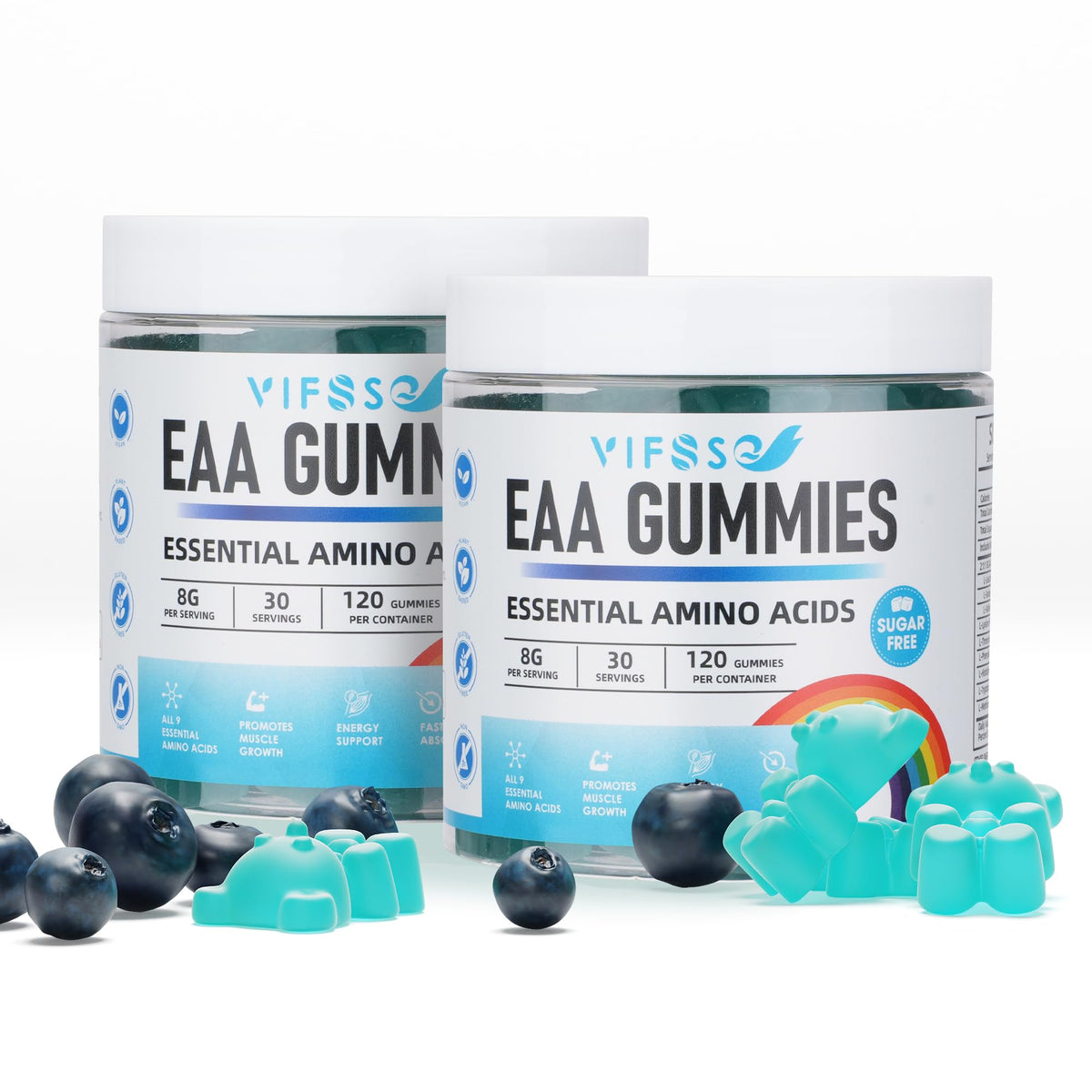 VIFSSG EAA Gummies 120 unités framboise bleue avant