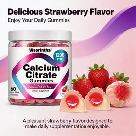 Vigorintha Gummies Calcium Citrate 1200mg gummies en gros plan