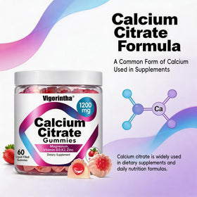 Vigorintha Gummies Calcium Citrate 1200mg ingrédients sur l'étiquette