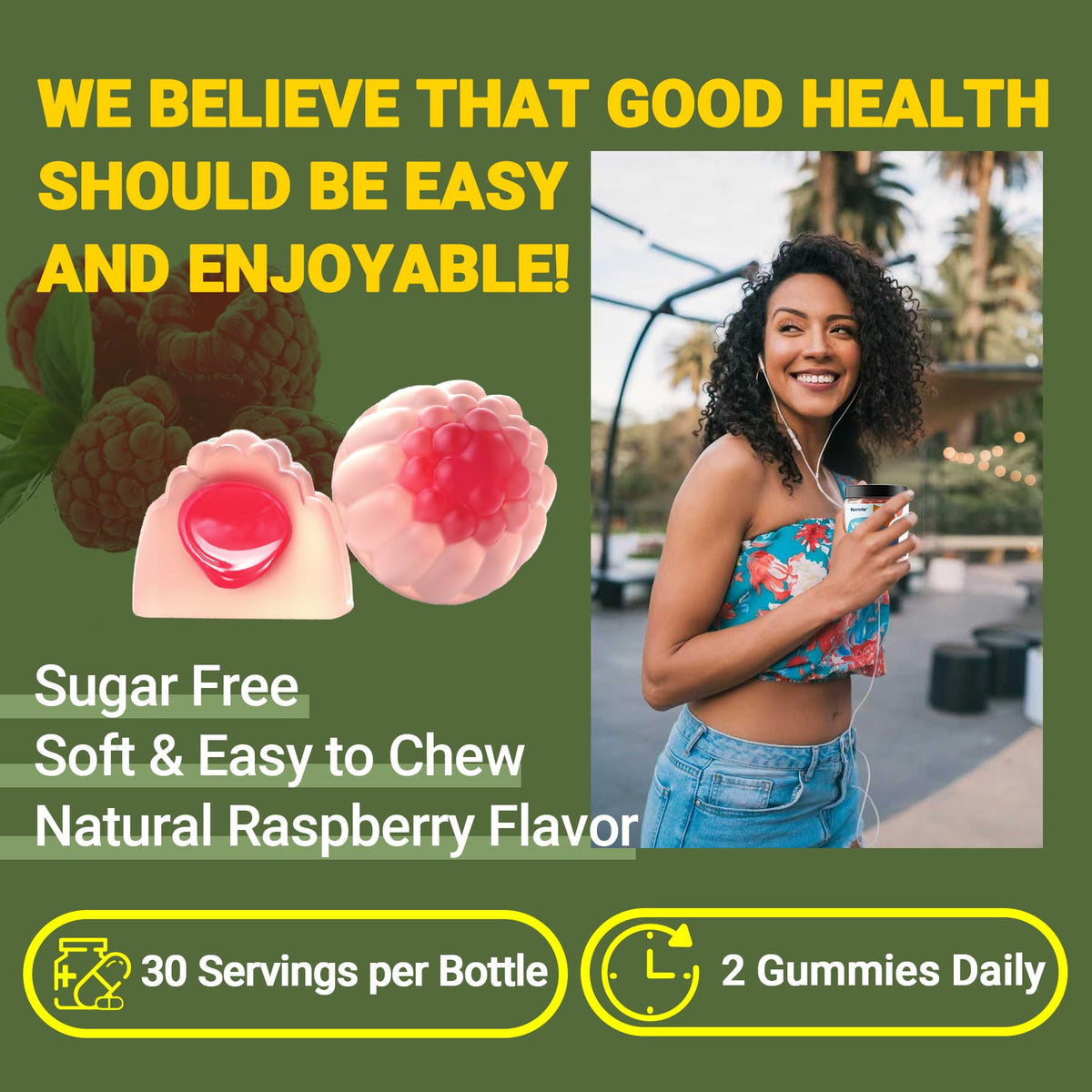 Vigorintha Gummies de Vitamine B6, B12 et Folate, pot ouvert avec gummies
