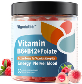 Vigorintha Gummies de Vitamine B6, B12 et Folate, vue de face