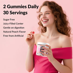 Vigorintha gummies multivitamines femmes avec des ingrédients naturels en arrière-plan
