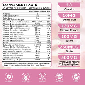Vigorintha gummies multivitamines femmes emballage avec goût de pêche