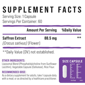 Vigorizar Compléments Saffran Liposomal 120 Gélules avec ingrédients