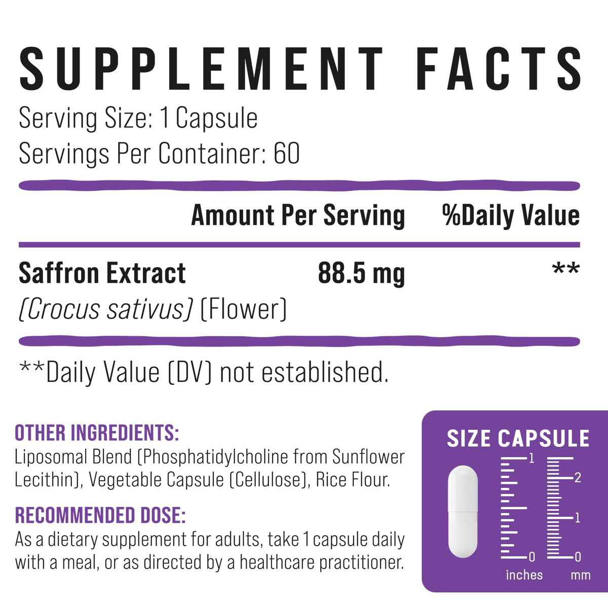 Vigorizar Compléments Saffron Liposomal avec des ingrédients naturels