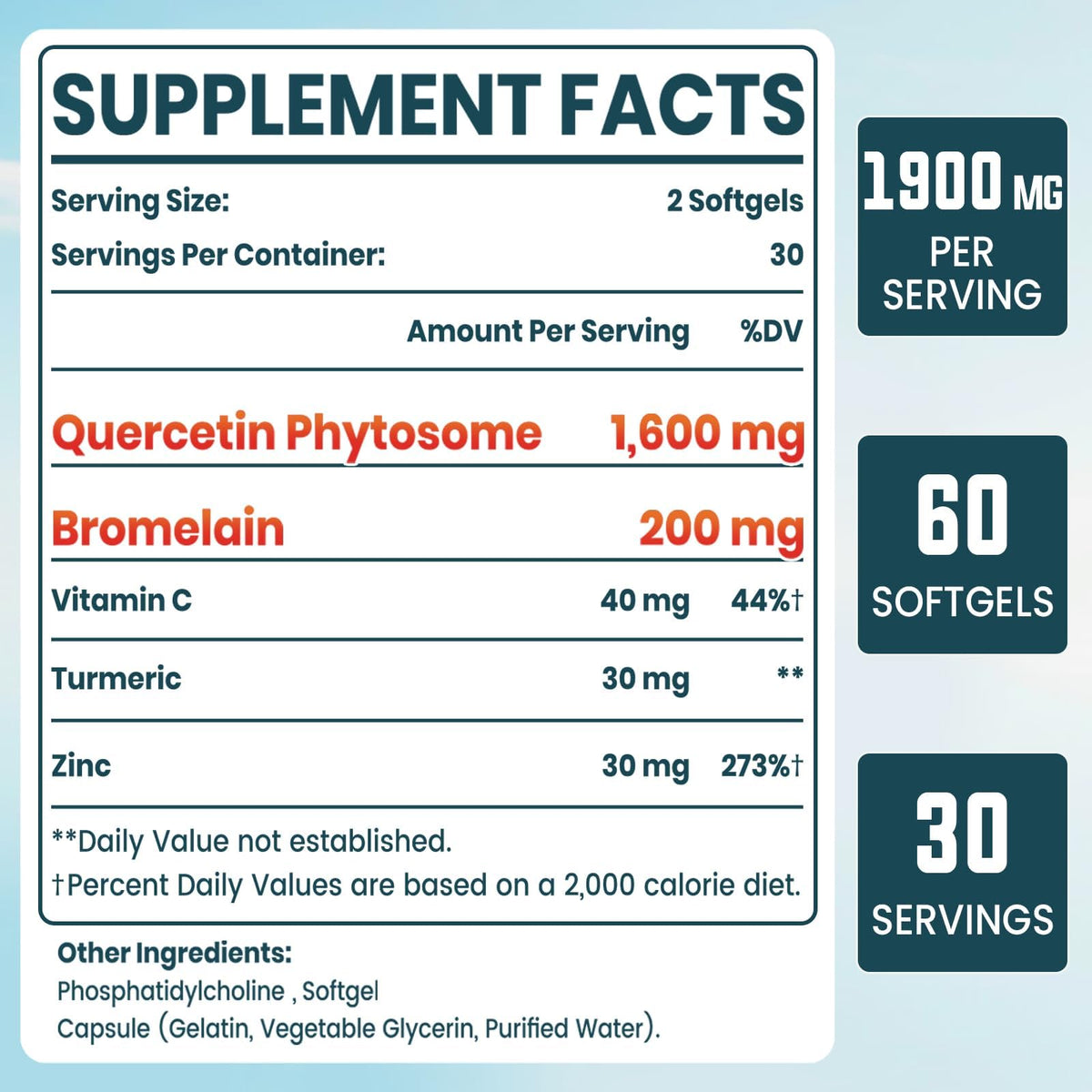 Vigorizar Quercétine Liposomale 1600 mg et ses ingrédients