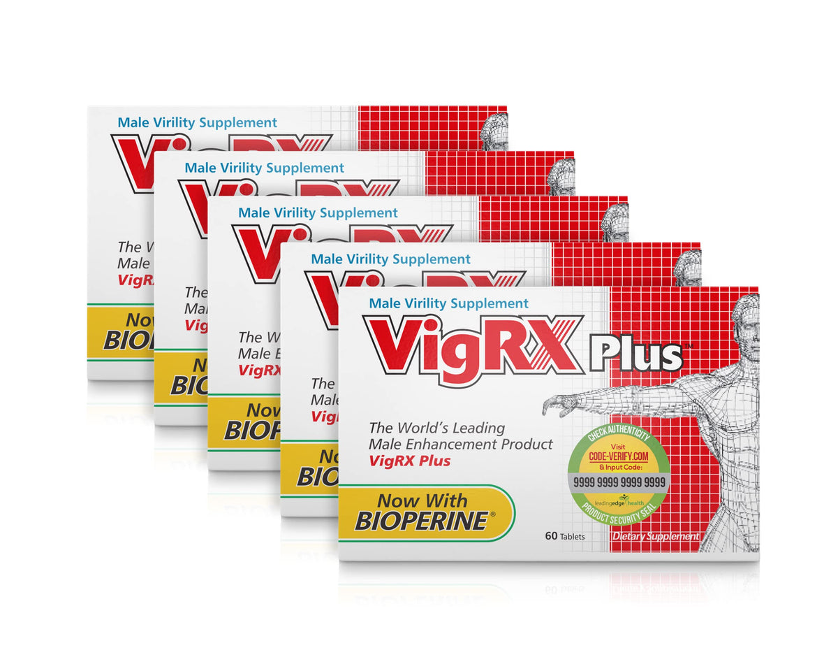 VigRx Plus boîte de 5 mois vue de face avec description des ingrédients