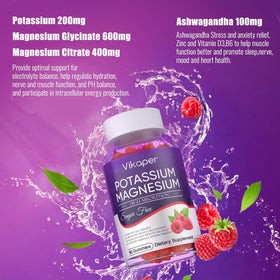 VIKAPER Gummies Potassium Magnésium 1200 mg gummies en gros plan