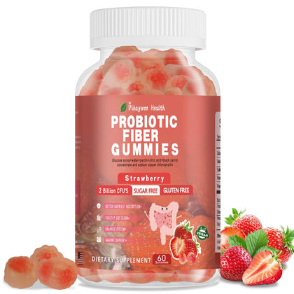 Vikaywoo Gummies Probiotiques 60 Gummies Saveur Fraise vue de face