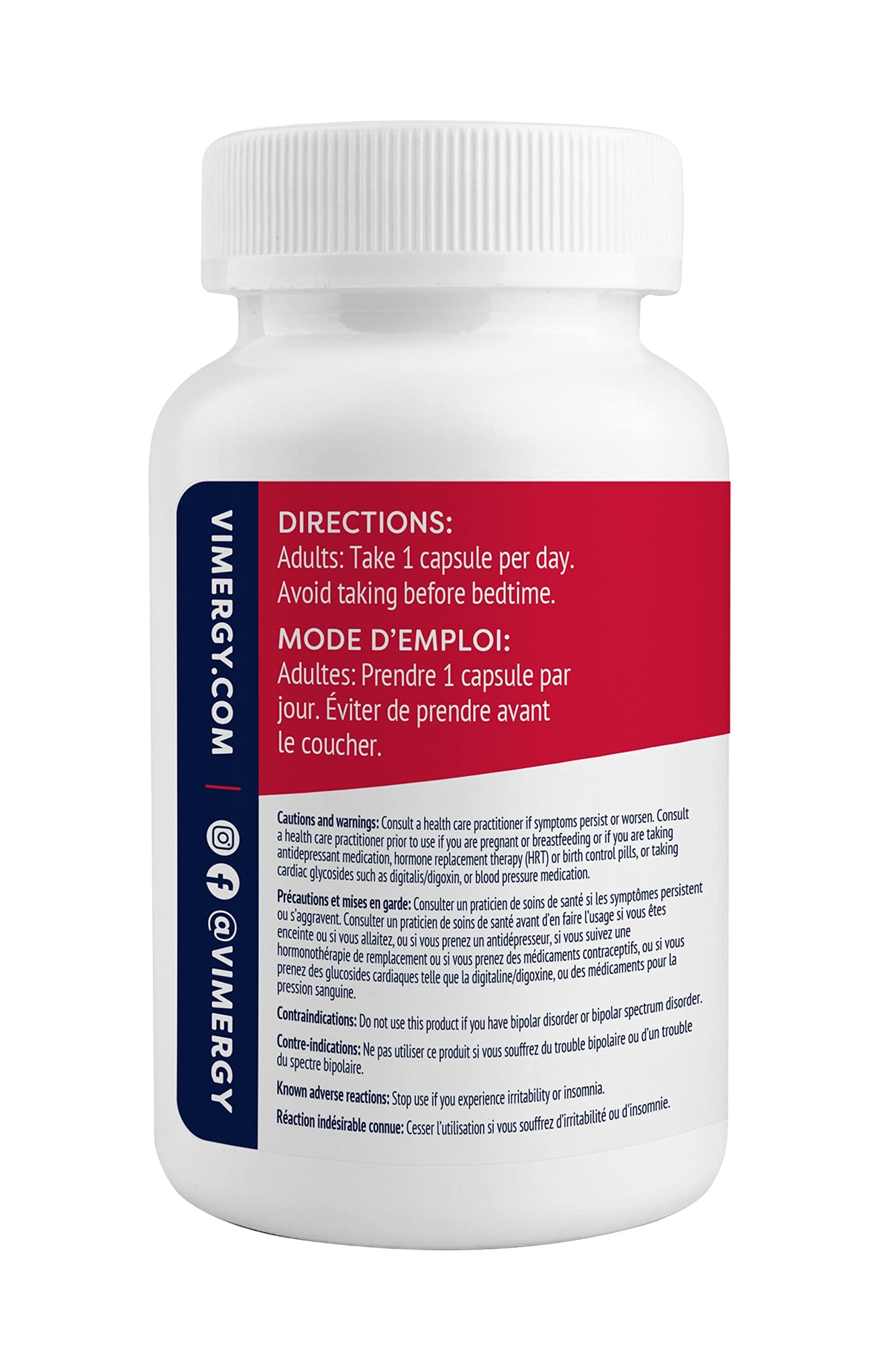 Vimergy Adapto B Complex bouteille avec capsules à côté