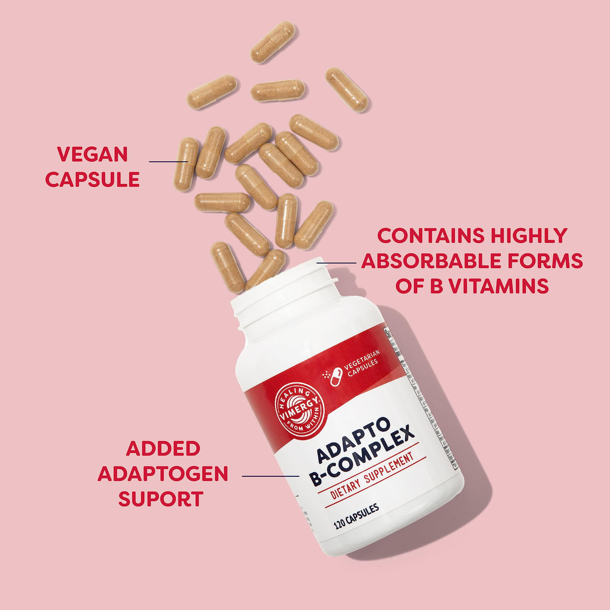 Vimergy Adapto B Complex bouteille avec étiquette