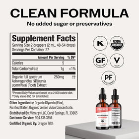 Vimergy Ashwagandha Liquide flacon avec pipette