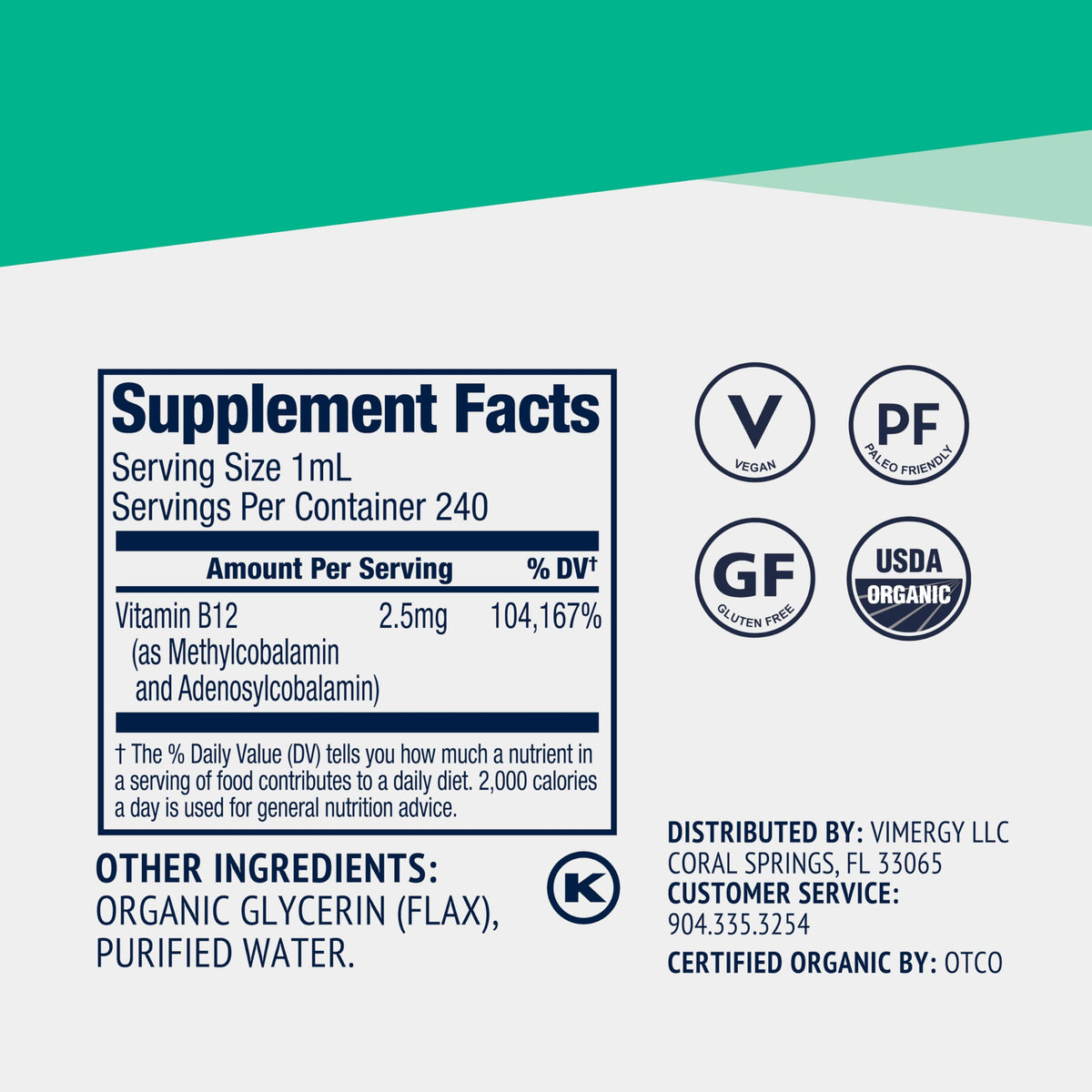 Vimergy B12 Liquide 240 mL vue latérale