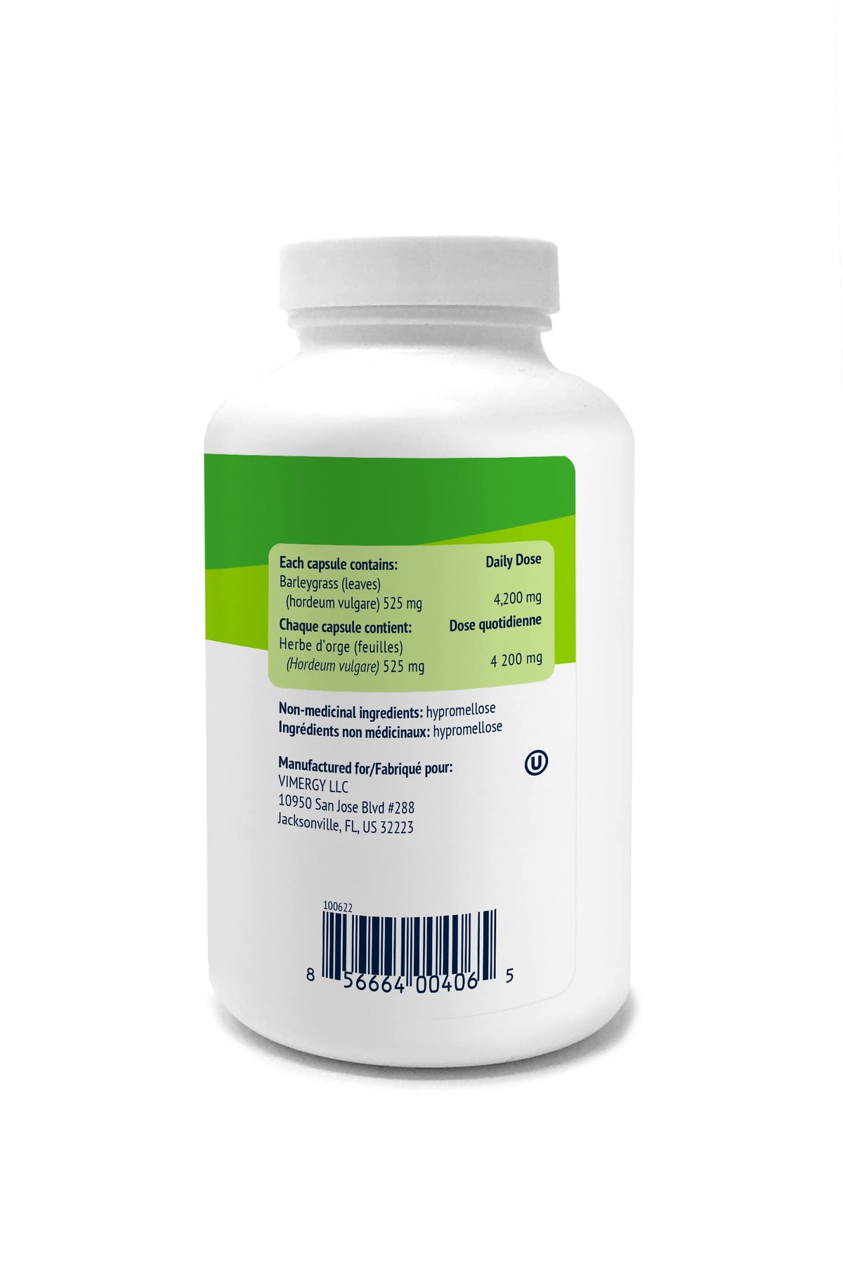 Vimergy Capsules de Jus d'Herbe d'Orge - capsules dans un verre