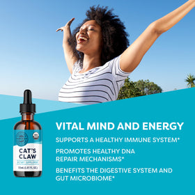 Vimergy Cat's Claw Liquide 55 mL étiquette détaillée