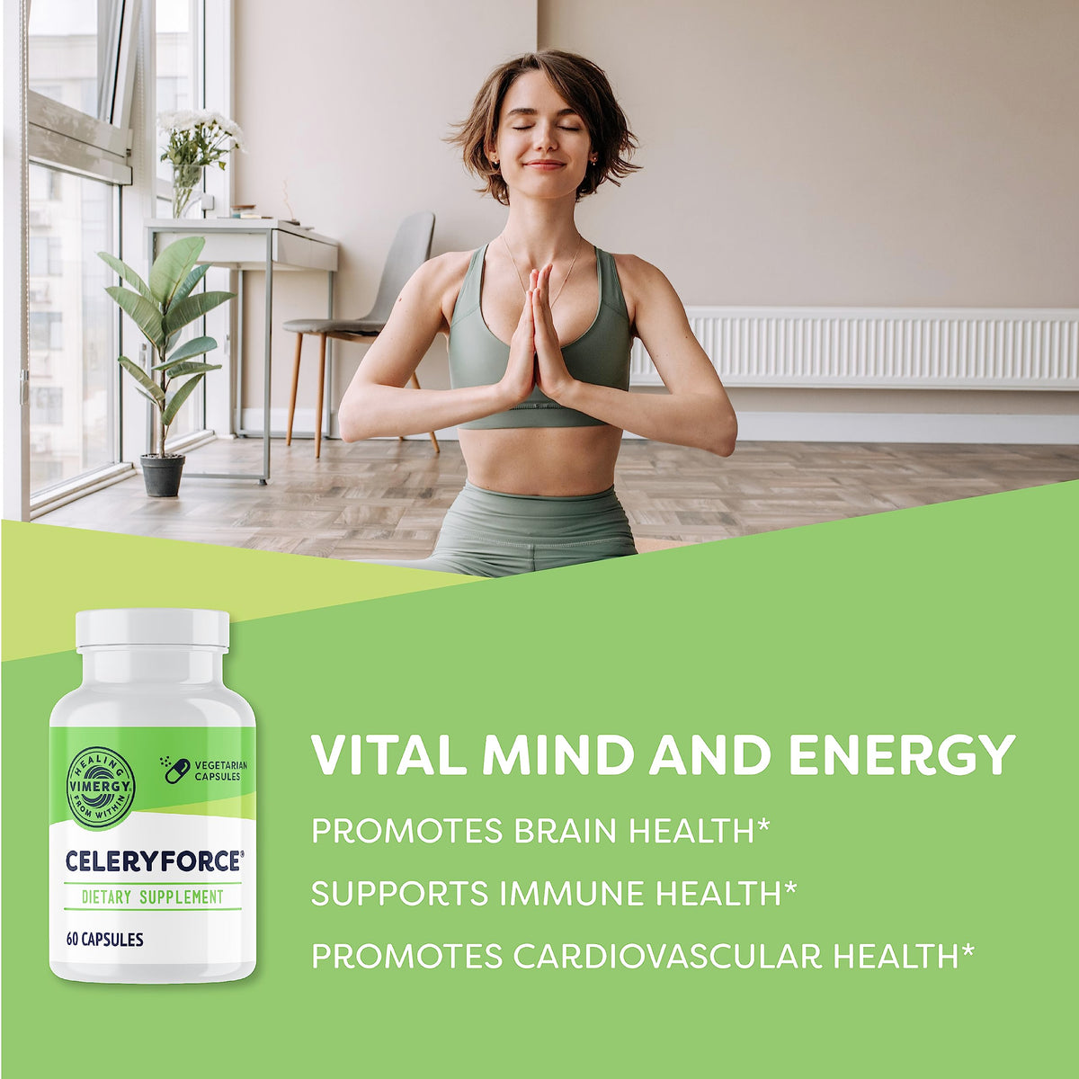 Vimergy Celeryforce 60 capsules vegan arrière du packaging
