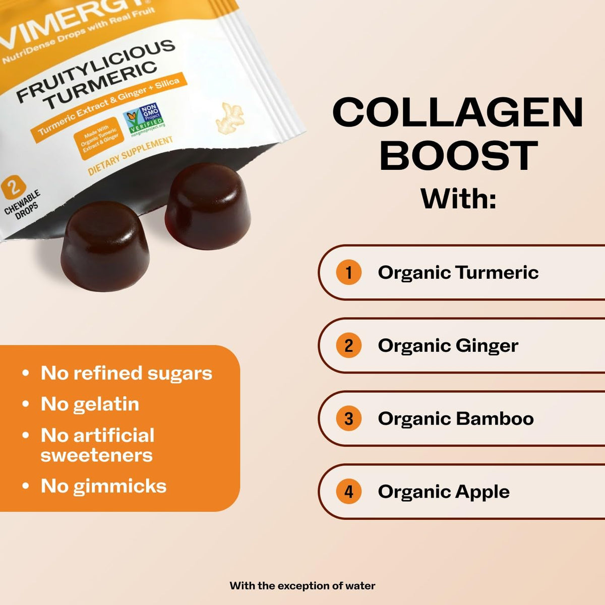Vimergy Chewables Curcuma Gingembre côté avec ingrédients visibles