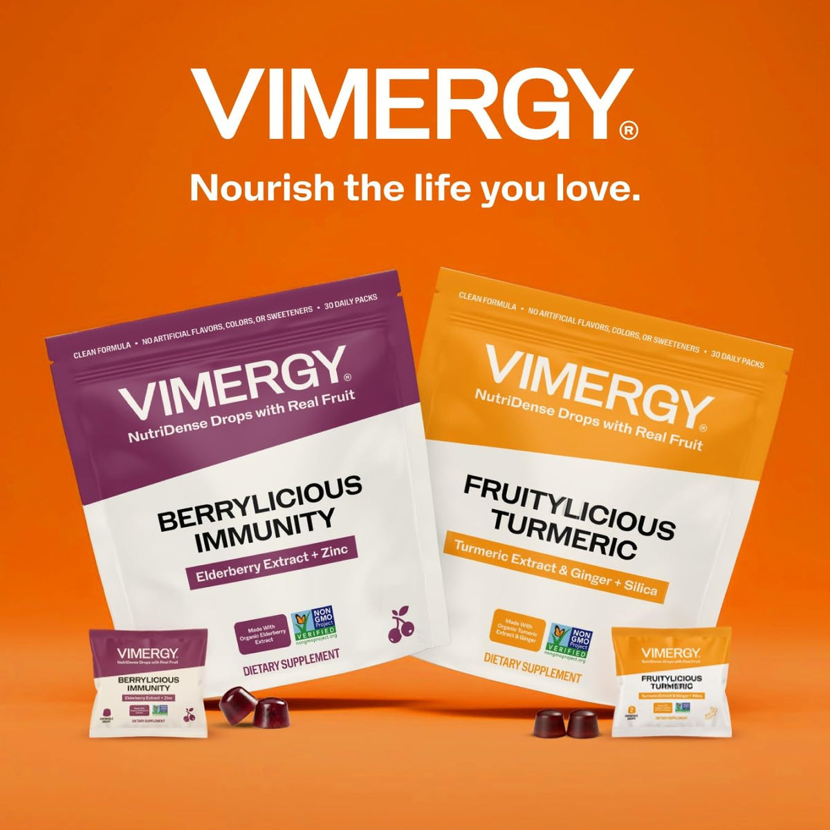 Vimergy Chewables Curcuma Gingembre et ingrédients naturels