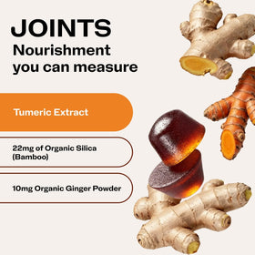 Vimergy Chewables Curcuma Gingembre sur une table en bois