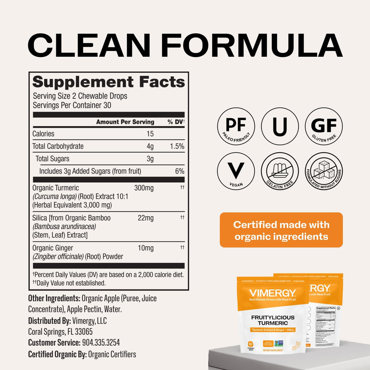 Vimergy Chewables Curcuma Gingembre vue de dessus
